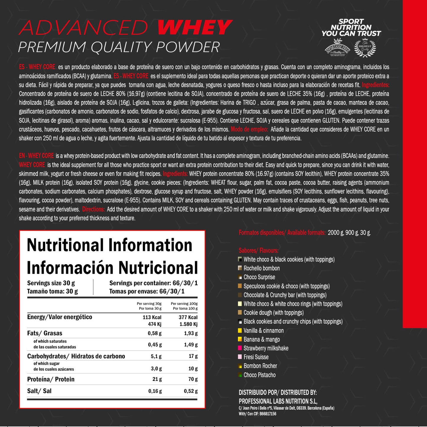 Whey Core - 100% whey protein
