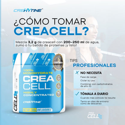 Crea Cell CreHytine - 300gr- Monohidrato de creatina 100% certificada